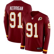 Wholesale Cheap Nike Redskins #91 Ryan Kerrigan Burgundy Red Team Color Men's Stitched NFL Limited Therma Long Sleeve Jersey