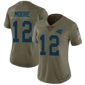 Wholesale Cheap Nike Panthers #12 DJ Moore Olive Women\'s Stitched NFL Limited 2017 Salute to Service Jersey