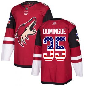 Wholesale Cheap Adidas Coyotes #35 Louis Domingue Maroon Home Authentic USA Flag Stitched Youth NHL Jersey