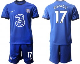 Wholesale Cheap Men 2020-2021 club Chelsea home 17 blue Soccer Jerseys
