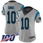 Wholesale Cheap Nike Panthers #10 Curtis Samuel Silver Women's Stitched NFL Limited Inverted Legend 100th Season Jersey