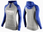 Wholesale Cheap Women's Nike Dallas Cowboys Performance Hoodie Grey & Blue