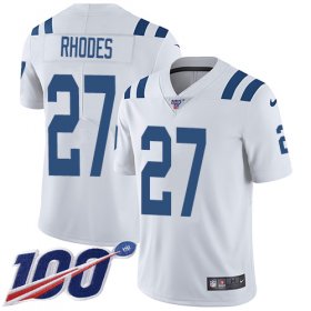 Wholesale Cheap Nike Colts #27 Xavier Rhodes White Men\'s Stitched NFL 100th Season Vapor Untouchable Limited Jersey