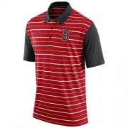 Wholesale Cheap Men's Boston Red Sox Nike Red Dri-FIT Stripe Polo