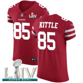Wholesale Cheap Nike 49ers #85 George Kittle Red Super Bowl LIV 2020 Team Color Men\'s Stitched NFL Vapor Untouchable Elite Jersey