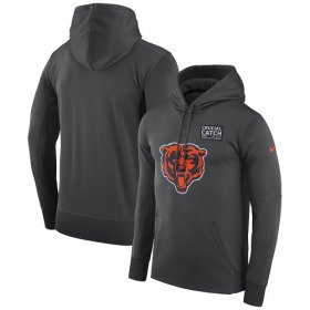 Wholesale Cheap NFL Men\'s Chicago Bears Nike Anthracite Crucial Catch Performance Pullover Hoodie