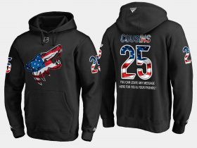 Wholesale Cheap Coyotes #25 Nick Cousins NHL Banner Wave Usa Flag Black Hoodie