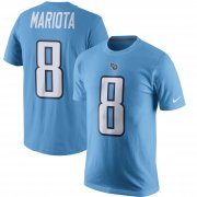 Wholesale Cheap Tennessee Titans #8 Marcus Mariota Nike Color Rush Player Pride Name & Number T-Shirt Blue