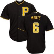 Wholesale Cheap Pirates #6 Starling Marte Black Team Logo Fashion Stitched MLB Jersey