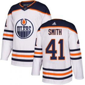 Wholesale Cheap Adidas Oilers #41 Mike Smith White Road Authentic Stitched Youth NHL Jersey