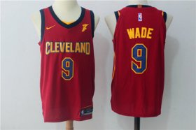 Wholesale Cheap Men\'s Cleveland Cavaliers #9 Dwyane Wade Burgundy Red 2017-2018 Nike Swingman Goodyear Stitched NBA Jersey