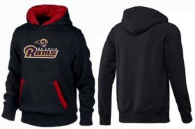 Wholesale Cheap Los Angeles Rams Authentic Logo Pullover Hoodie Black & Red