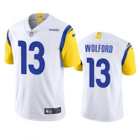 Wholesale Cheap Men\'s Los Angeles Rams #13 John Wolford White Vapor Untouchable Limited Stitched Football Jersey