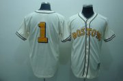 Wholesale Cheap Mitchell And Ness Red Sox #1 Bobby Doerr Cream Stitched MLB Throwback Jersey
