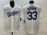 Wholesale Cheap Men's Los Angeles Dodgers #33 James Outman White Cool Base Stitched Jersey