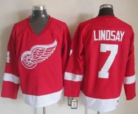 Wholesale Cheap Red Wings #7 Ted Lindsay Red CCM Throwback Stitched NHL Jersey