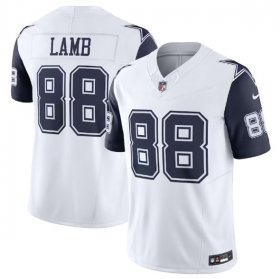 Wholesale Cheap Men\'s Dallas Cowboys #88 CeeDee Lamb Thanksgiving White 2023 F.U.S.E. Vapor Limited Stitched Football Jersey