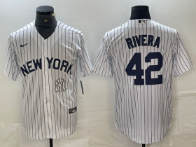 Cheap Men\'s New York Yankees #42 Mariano Rivera White 2024 Cool Base Stitched Jersey