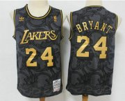 Wholesale Cheap Men's Los Angeles Lakers #24 Kobe Bryant Black Golden Hardwood Classics Soul Swingman Throwback Jersey
