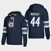 Wholesale Cheap Winnipeg Jets #44 Josh Morrissey Blue adidas Lace-Up Pullover Hoodie