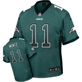 Wholesale Cheap Nike Eagles #11 Carson Wentz Midnight Green Team Color Men\'s Stitched NFL Elite Drift Fashion Jersey