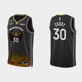 Wholesale Cheap Men\'s Golden State Warriors #30 Stephen Curry Black 2022-23 City edition Stitched Basketball Jersey