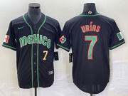 Wholesale Cheap Men's Mexico Baseball #7 Julio Urias Number 2023 Black World Classic Stitched Jersey4