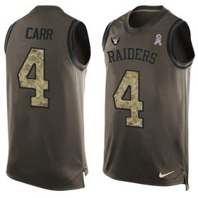 Wholesale Cheap Nike Raiders #4 Derek Carr Green Men\'s Stitched NFL Limited Salute To Service Tank Top Jersey