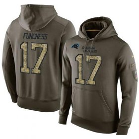 Wholesale Cheap NFL Men\'s Nike Carolina Panthers #17 Devin Funchess Stitched Green Olive Salute To Service KO Performance Hoodie