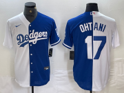 Cheap Men's Los Angeles Dodgers #17 Shohei Ohtani White Blue Two Tone Stitched Baseball Jerseys