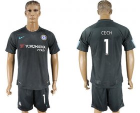 Wholesale Cheap Chelsea #1 Cech Black Soccer Club Jersey