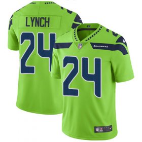 Wholesale Cheap Nike Seahawks #24 Marshawn Lynch Green Men\'s Stitched NFL Limited Rush Jersey