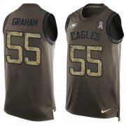 Wholesale Cheap Nike Eagles #55 Brandon Graham Green Men's Stitched NFL Limited Salute To Service Tank Top Jersey