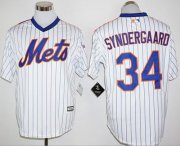 Wholesale Cheap Mets #34 Noah Syndergaard White(Blue Strip) Cool Base Cooperstown 25TH Stitched MLB Jersey