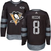 Wholesale Cheap Adidas Penguins #8 Mark Recchi Black 1917-2017 100th Anniversary Stitched NHL Jersey
