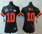 Wholesale Cheap Women's Kansas City Chiefs #10 Tyreek Hill Black 2021 Super Bowl LV Vapor Untouchable Stitched Nike Limited NFL Jersey