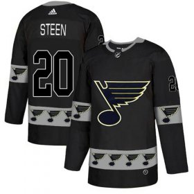 Wholesale Cheap Adidas Blues #20 Alexander Steen Black Authentic Team Logo Fashion Stitched NHL Jersey