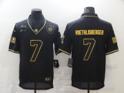 Wholesale Cheap Men's Pittsburgh Steelers #7 Ben Roethlisberger Black Gold 2020 Salute To Service Stitched NFL Nike Limited Jersey
