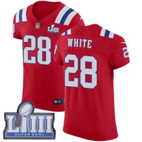 Wholesale Cheap Nike Patriots #28 James White Red Alternate Super Bowl LIII Bound Men\'s Stitched NFL Vapor Untouchable Elite Jersey