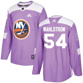 Wholesale Cheap Adidas Islanders #54 Oliver Wahlstrom Purple Authentic Fights Cancer Stitched NHL Jersey