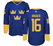 Wholesale Cheap Team Sweden #16 Marcus Kruger Blue 2016 World Cup Stitched NHL Jersey