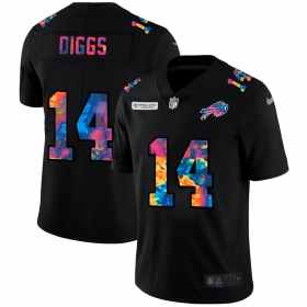 Cheap Buffalo Bills #14 Stefon Diggs Men\'s Nike Multi-Color Black 2020 NFL Crucial Catch Vapor Untouchable Limited Jersey