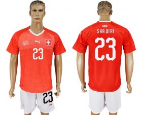 Wholesale Cheap Switzerland #23 Shaqiri Red Home Soccer Country Jersey