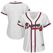 Wholesale Cheap Atlanta Braves Majestic Women's 2019 Postseason Official Cool Base Team Jersey White