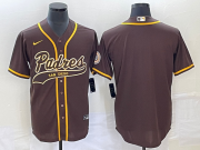 Wholesale Cheap Men's San Diego Padres Blank Borwn Cool Base With Patch Stitched Baseball Jersey
