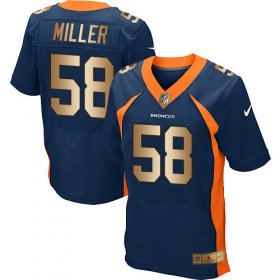 Wholesale Cheap Nike Broncos #58 Von Miller Navy Blue Alternate Men\'s Stitched NFL New Elite Gold Jersey