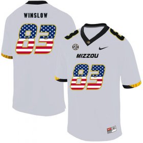 Wholesale Cheap Missouri Tigers 83 Kellen Winslow White USA Flag Nike College Football Jersey