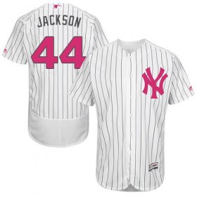 Wholesale Cheap Yankees #44 Reggie Jackson White Strip Flexbase Authentic Collection Mother\'s Day Stitched MLB Jersey