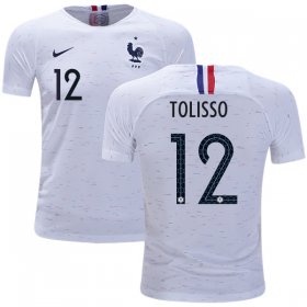 Wholesale Cheap France #12 Tolisso Away Kid Soccer Country Jersey