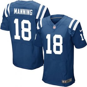 Wholesale Cheap Nike Colts #18 Peyton Manning Royal Blue Team Color Men\'s Stitched NFL Elite Jersey